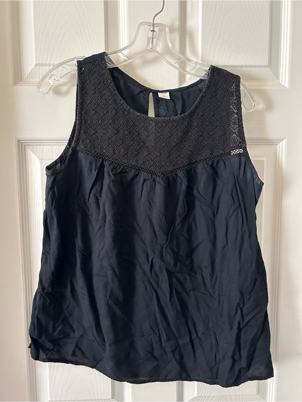 Old Navy Black Lace-Yoke Sleeveless Camisole
